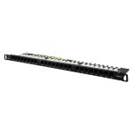 Patch panel UTP 19" kat.6, 24 porty z listwą 0,5U (PK029)