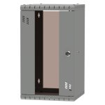 StalFlex S-RC10-12U-300GG Szafa wisząca Standard RACK 10" 12U, 300mm, drzwi szklane, szara