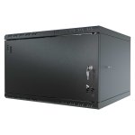 StalFlex S-RC19-6U-450MB Szafa wisząca Standard 19" 6U, 450mm, drzwi metalowe, czarna