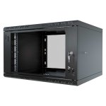 StalFlex S-RC19-6U-450GB Szafa wisząca Standard 19" 6U, 450mm, drzwi szklane, czarna